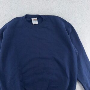 vintage 90s BLANK DARK NAVY BLUE CREWNECK SWEATSHIRT LARGE 20/20